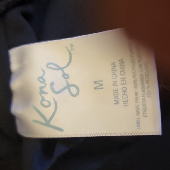 Kona Sol Black Halter Tankini With Solid Bra top and Mesh Bodice Size Medium - Picture 5 of 5